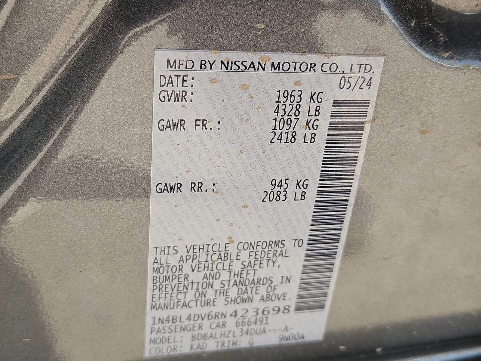 2024 Nissan Altima 2.5 SV