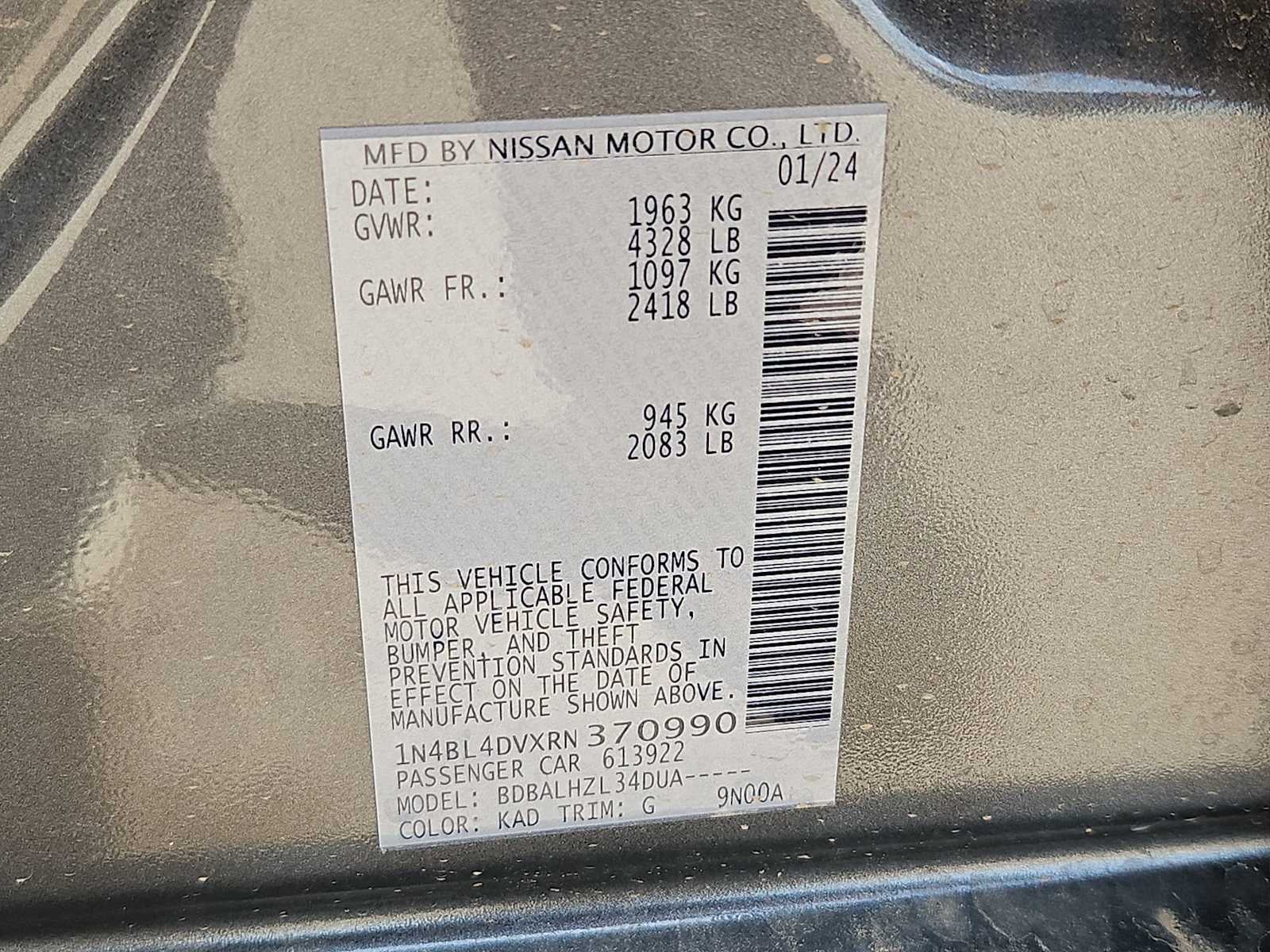 2024 Nissan Altima 2.5 SV