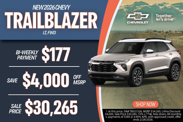 New 2026 Chevy Trailblazer LT
