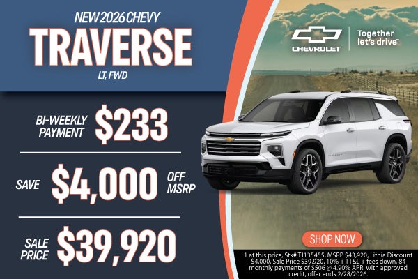 New 2026 Chevy Traverse LT